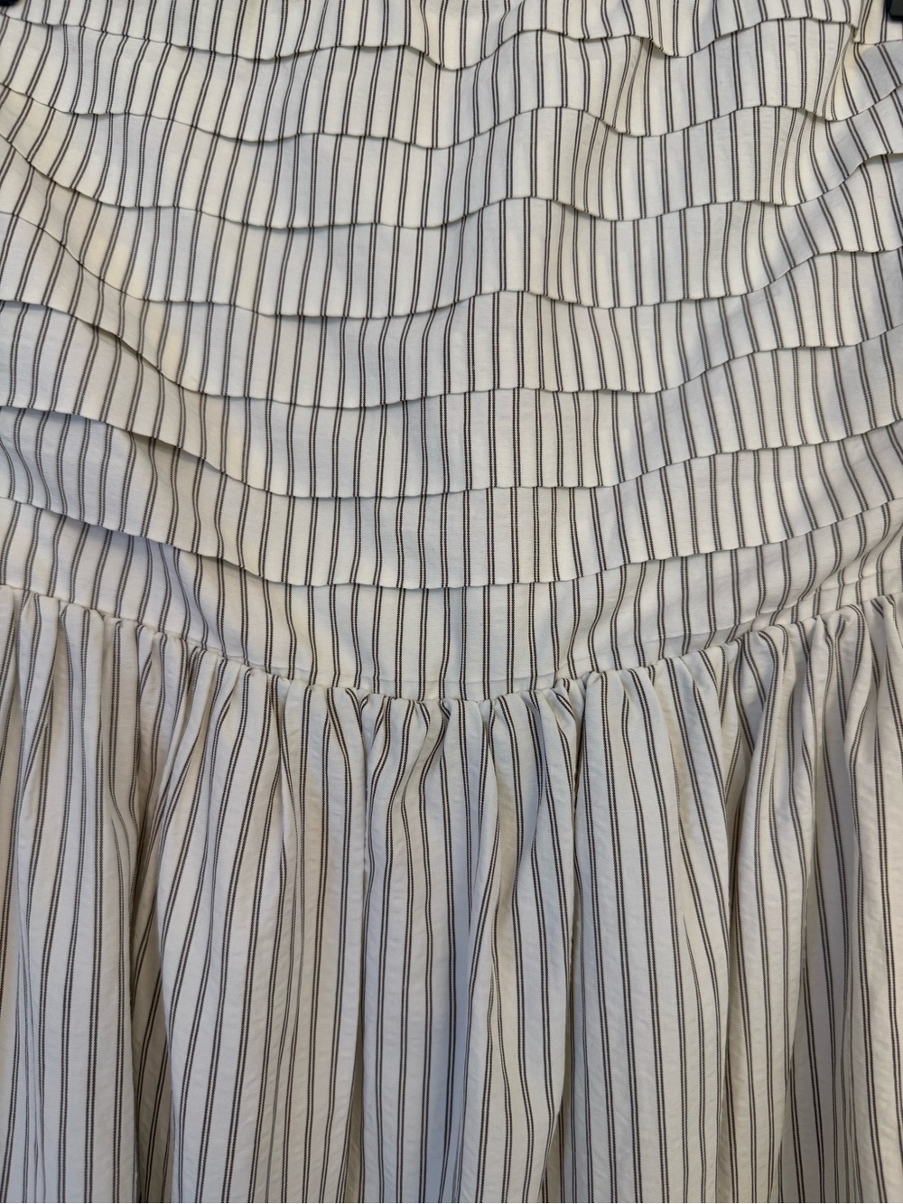 NWT Altar’d State Strapless Smocked Dress in Ivory with brown Stripe Size Small - Picture 4 of 14